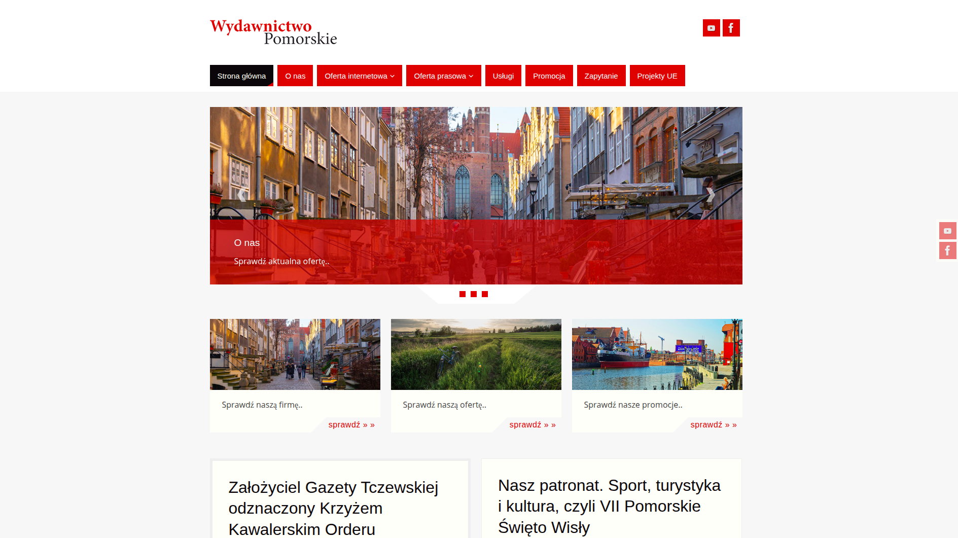 Projekt strony dla wydawnictwa pomorskiego